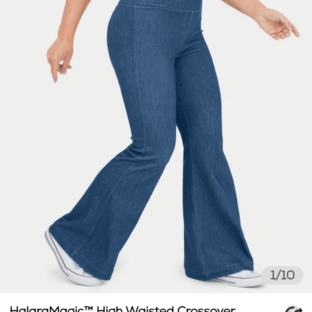 Halara Stretchy Knit Plus Size Casual Flare Jeans sz 1X high waist